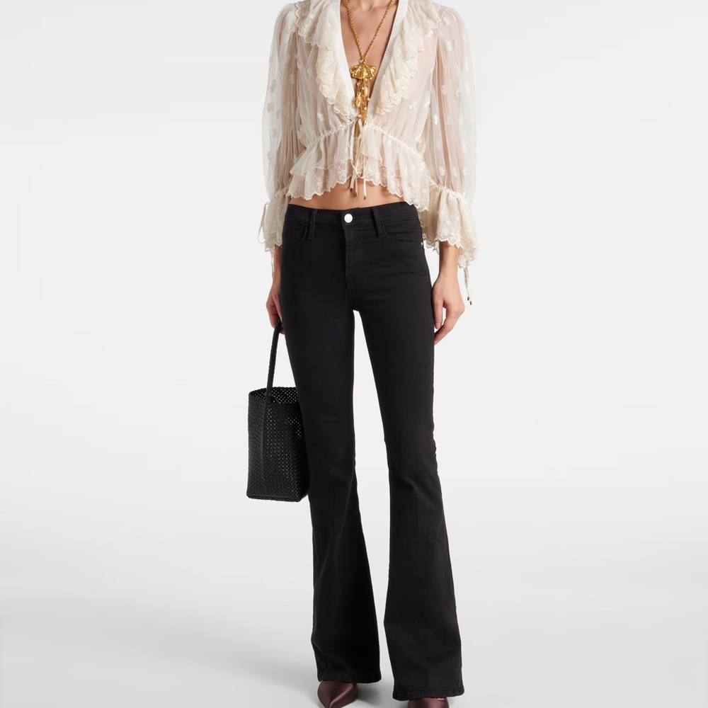 Frame Denim Black Flare Jeans